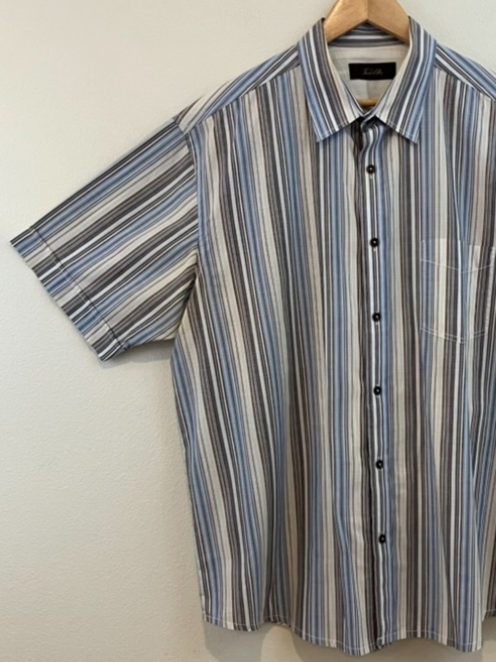 Tasso Elba | Short-Sleeve Vertical Stripe Button Down Shirt